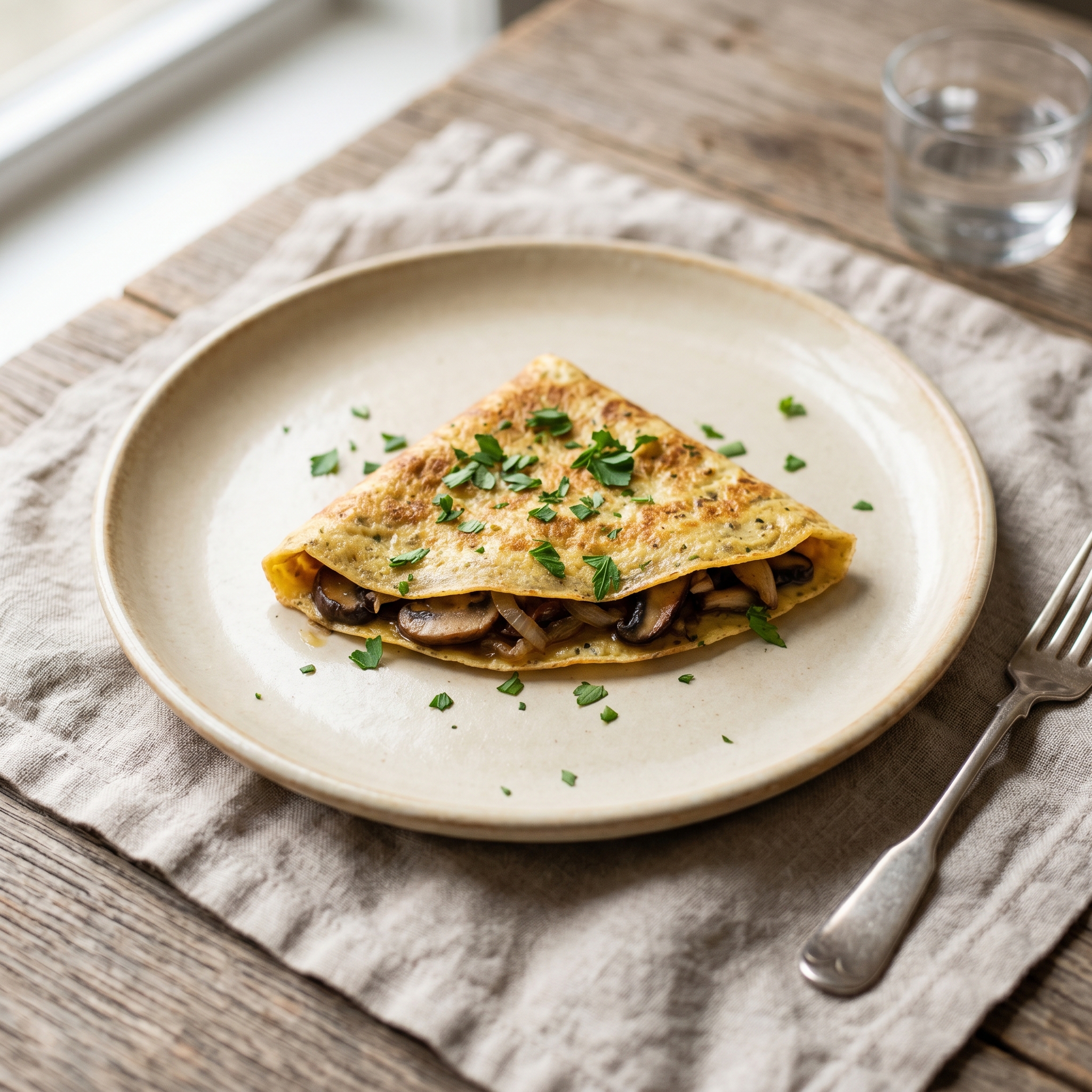 Mushroom and Onion Omlette