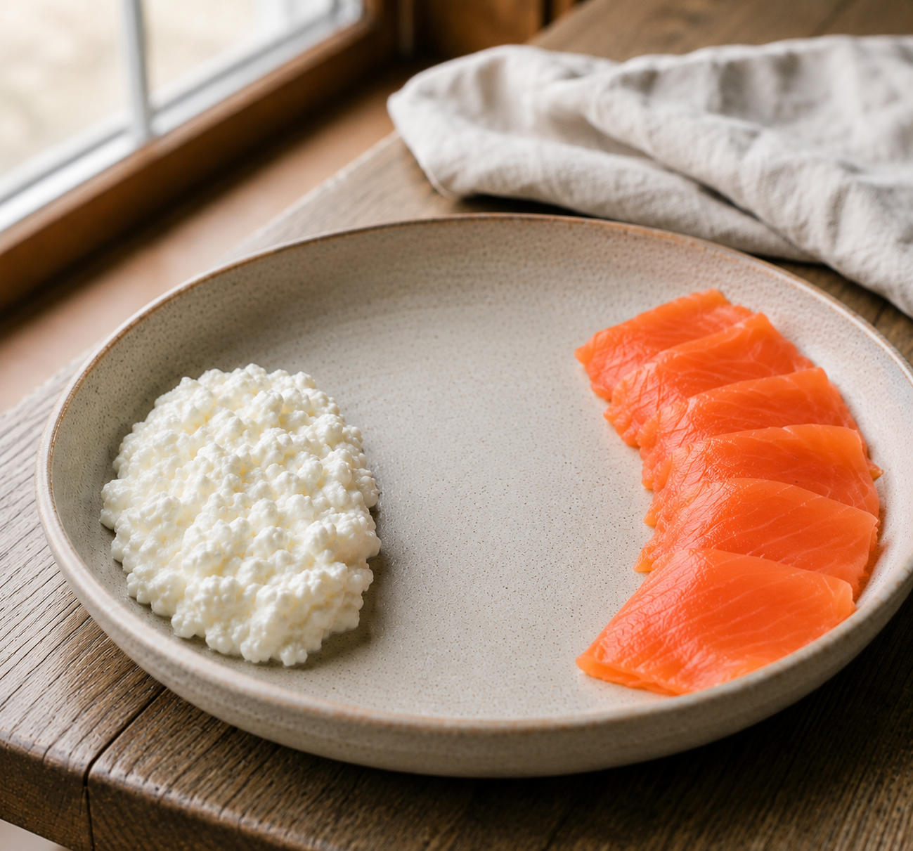 Smoked Salmon and Cottage Cheese Bowl