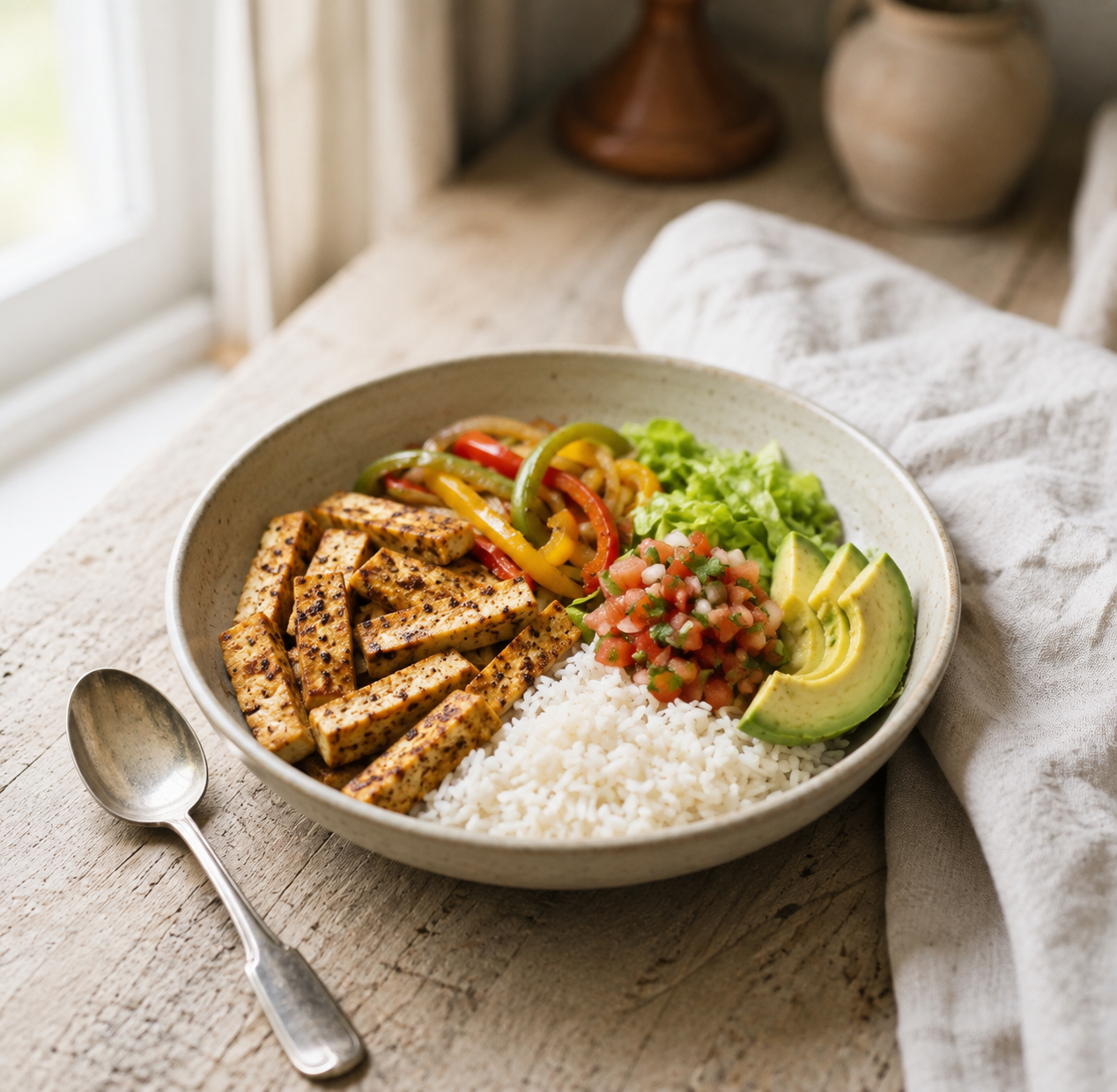 Mexican Tofu Fajita Bowl